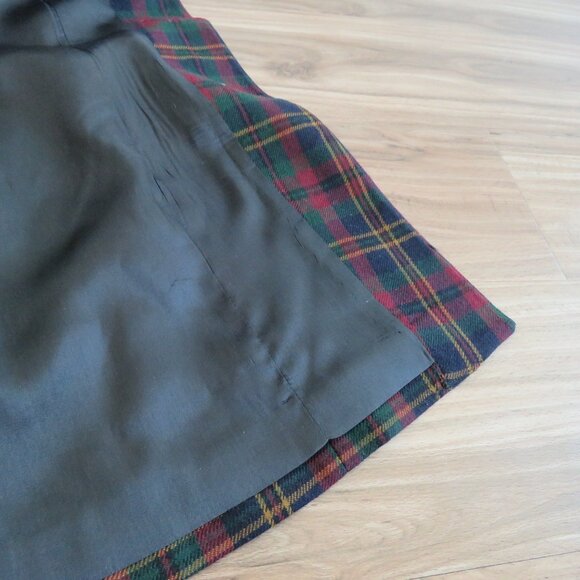 VINTAGE LAUREN RALPH LAUREN Plaid Velvet Collar 100% Wool Blazer Jacket Preppy - Picture 15 of 16